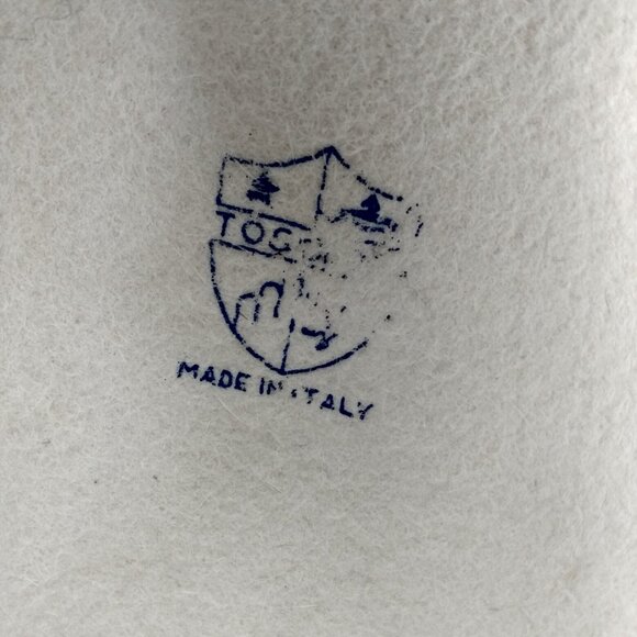 Vintage Winter White Wool Hat with Beaded Ribbon Band Made in Italy - Picture 8 of 9